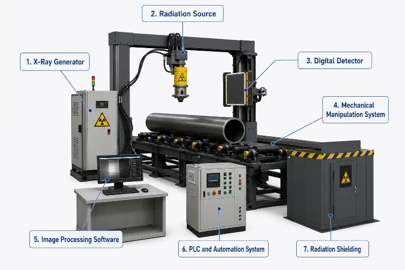 Components of X-ray radiographic inspection equipment Components of X-ray radiographic inspection equipment
