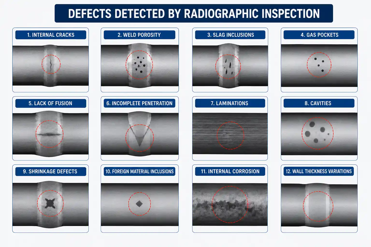 defects detected by radiographic inspection defects detected by radiographic inspection